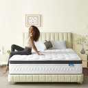 Breezleep Full Size Mattress, 10 Inch Cooling Hybrid Full Mattress in a Box, Medium Firm with Gel Memory Foam & Pocket Coils, Motion Isolation, Pressure Relief, CertiPUR-US