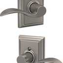 Schlage F10 ACC 619 ADD Accent Door Lever with Addison Trim, Hall & Closet Passage Lock, Satin Nickel