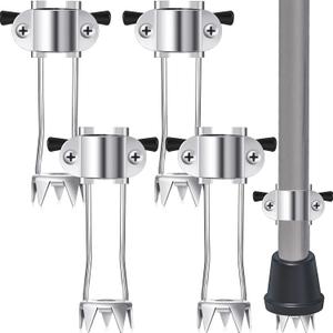 4 Pcs Cane Tips for Ice Retractable 5 Prong Hiking Attachment Replacement Grip Crutches Accessories Crutch Tips Accessories Cane Ice Attachments for Walking Sticks, Trekking Pole, Crutch