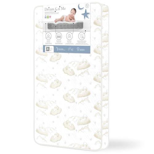 Dream On Me Twilight 5” 88 Coil Inner Spring Crib & Toddler Mattress – Brown Cloud, Greenguard Gold & JPMA Certified, Waterproof & Stain-Resistant Cover, Fits Standard Full-Size Cribs & Toddler Beds