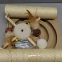 Cat Scratching Post, Sisal, Interactive Furniture Toys for Indoor Cats Adults, 2 Mounting Methods Scratcher Tree Tower with Hanging and Ball Track, Activity Center for Kitten, 25 inches