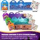 4 Sets Halloween Reusable Sticker Books for Toddlers 1-3, Activities Books Crafts for Kids 2-4, Removable Jelly Stickers for Girls Boys 3-5, Travel Toys Holiday Gifts Halloween Basket Stuffers