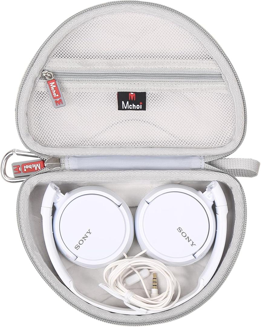 Mchoi Hard Travel Storage Case Fits for Sony MDR-ZX110 / MDRZX110AP / MDRZX110NC / MDR-ZX310AP ZX Series Wired On-Ear Headphones, Case Only, Black