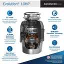 InSinkErator EVOLUTION 1HP 1 HP, Advanced Series Continuous Feed Food Waste Garbage Disposal, Gray