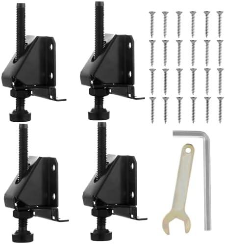 SDKUN 4 Pcak Adjustable Leveling Feet, Heavy Duty Furniture Levelers, Adjustable Furniture Feet, with Screws, Lock Nuts and Wrench,3 inch Adjustable Height, for Table, Cabinets