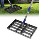 Lawn Leveling Rake, 5FT Heavy Duty 17"x10" Stainless Steel Leveler Plate, Leveling Rake,Ground Leveler for Yard, Soil, Dirt, Ground, Landscaping