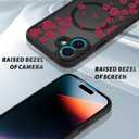 OOK Case for iPhone 17 6.3 Inch (Compatible with MagSafe) Cherry Blossom Red Floral Flowers Translucent Phone Cover Soft TPU + Hard PC Anti-Scratch Shockproof Magnetic Cute Case for Women