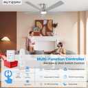 52 Inch Low Profile Ceiling Fans with Lights Remote, Burshed Nickel