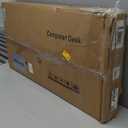 QZMDSM Portable Desk with Wheels Small Standing Desk on Wheels Adjustable Height Rolling Desks for Small Spaces, 32" Computer Desks with Storage Shelves for Home Office Study White