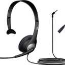 Cyber Acoustics Mono Headset, headphone with microphone, great for K12 School Classroom and Education (AC-104),Gray