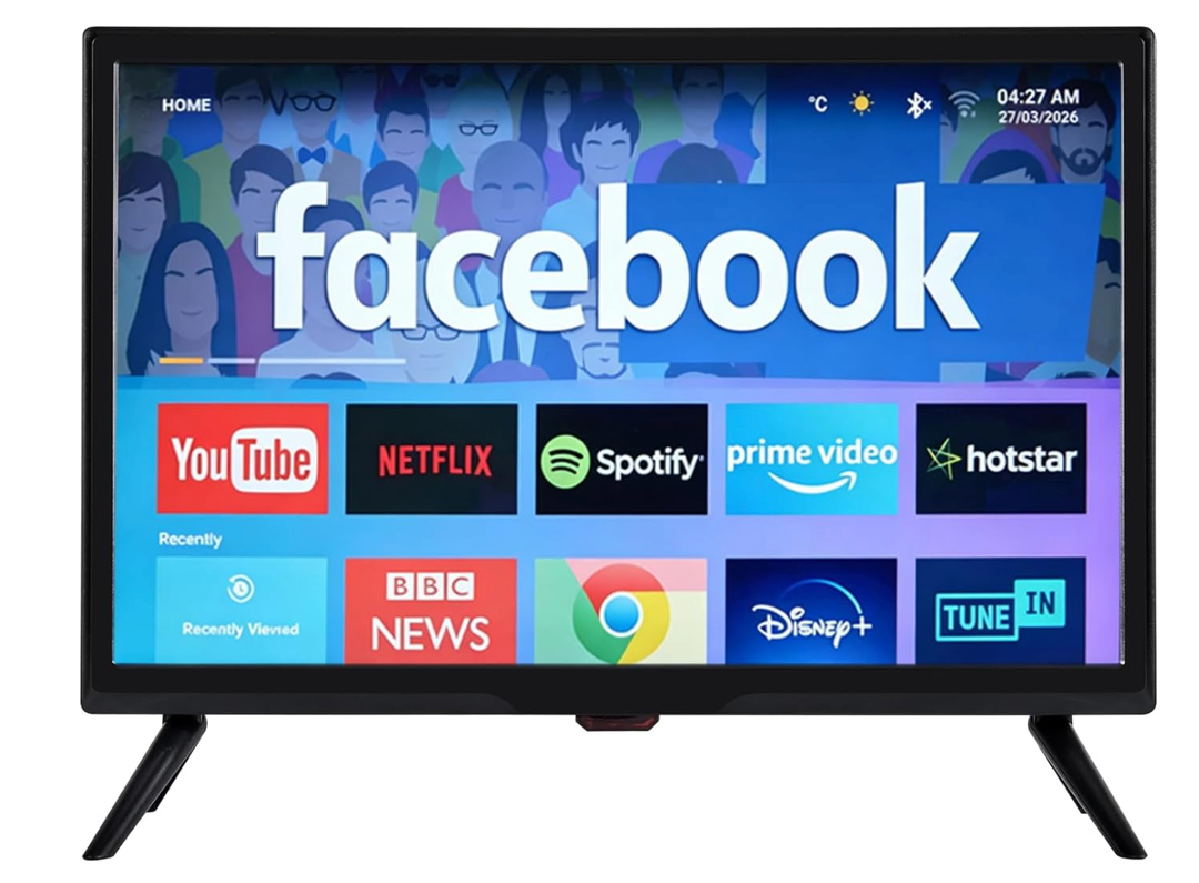 19 Inch Small Smart TV HD 900P LED, Flat Screen Smart Television with ATSC Tuner/HDMI/USB/AV for Kitchen, RV, Camper, Home & Bedroom or On-The-Go Entertainment