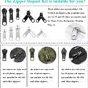 YaHoGa 143 PCS Zipper Repair Kit Zipper Replacement with Install Plier for Bags, Jackets, Tents, Backpacks, Sleeping Bag