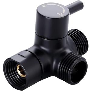 Shower Diverter Valve G1/2 Solid Brass 3 Way Shower Diverter Valve for Hand Held Showerhead, Black