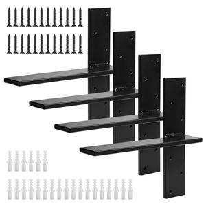 Cskunxia 4Pcs Free Hanging Shelf Bracket, Floating Shelf Brackets, Heavy Duty T Shelf Bracket, Floating Countertop Brackets, Shelf Brackets 12 inch