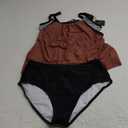 ZAFUL Two Piece Tankini Swimsuit for Women High Waisted Tummy Control Bathing Suit Double Up Tankini Set L