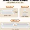 2 x Dayacoco Faucet Mat for Kitchen Sink,Super Absorbent Diatomite faucet mat, Quick Drying Stone Sink Tray, Faucet Splash Guard for Kitchen,Bathroom Counter (White, 23.6" x 3.9")