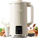 Evoloop 40oz Automatic Nut Milk Maker, 8 in 1 Plant Based Milk Machine for Homemade Almond, Oat, Milk Shake, Soy Milk & Non-Dairy Beverages with Delay Start/Self-Cleaning/Boil Water/Juice (Ivory white)