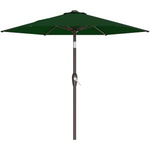 AreShark 7.5FT Patio Umbrella Table Market Umbrella with 6 Sturdy Ribs, Button Tilt/Crank, Heavy-Duty Outdoor Umbrellas for Pool, Deck, Garden and Backyard, Dark Green