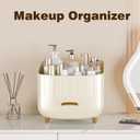 Makeup Organizer Countertop Vanity with Drawers Cosmetic Skincare Bathroom Storage Gift for Women Teens Girls (White)