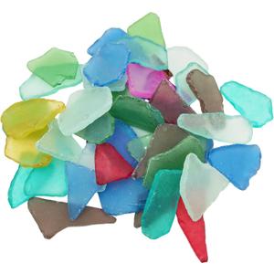 1.1lb Irregular Frosted Glass Mosaic Tiles Bulk  DIY Craft Supplies for Jewelry, Picture Frames, Coasters, Garden Decor, Indoor & Outdoor Mosaic Art Projects (Mix Color, 0.98-2.36 inch)