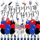 Barber Birthday Party Decorations,Hairdresse Party Decorations Happy Birthday Banner, Balloons,Hanging Swirls,Cake and Cupcake Toppers for Party Decor Gifts