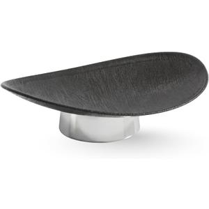 12" Modern Decorative Fruit Bowl for Kitchen Counter - Unique Egg-Shaped Pedestal Centerpiece Bowl for Dining Table, Abstract Resin Catchall Key Bowl for Entryway Table, Chic Coffee Table Decor Gift
