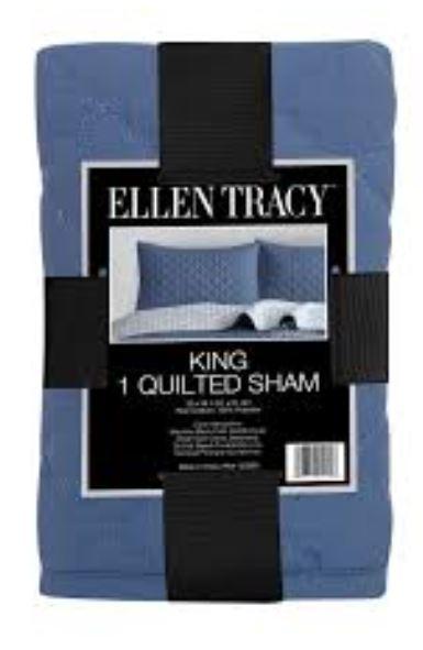 Ellen Tracy™ Quilted Sham 100% Polyester King Denim
