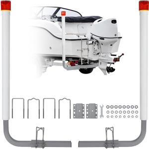 GAOMON2PCS Steel Trailer Post Guide on, Trailer Guides with PVC Pipes,Boat Trailer Guides, 40"-60", Mounting Hardware Included, for Ski Boat, Fishing Boat (white)