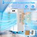 Portable Air Conditioners, 3-in-1 AC Cooling Fan 3 modes 3-Speed with Remote Control & 4 Ice Boxes, Evaporative Air Cooler with 8L Tank for 20H Cooling, for Home, Bedroom, Kitchen, Living Room (White)