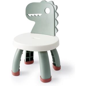 Toddler Chair,Plastic Kids Dino Chair,Sturdy Durable and Lightweight Toddler's Activity Chairs,Anti-Slip Ergonomic Design Kids Step Stool,Indoor or Outdoor Use for Boys Girls Aged 1+ (Green)
