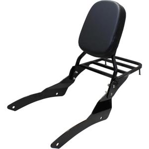 YHMOTO Black Motorcycle Sissy Bar Backrest with Luggage Rack For Yamaha VStar 650 400 DS650 Classic DS400 V star 1996-2017