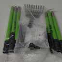 MXF Pooper Scooper, Dog Pooper Scooper Long Handle Stainless Metal Tray and Rake Set for Medium Small Dogs Heavy Duty - Use on Grass, Dirt or Gravel - Pet Supplies (Green) (Green)