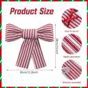 Hungdao 2 Pcs Christmas Kitchen Towels Bows Decor Christmas Decorative Dish Hand Towels Red and White Stripes Cabinet Bows for Xmas Bathroom and Kitchen Decor