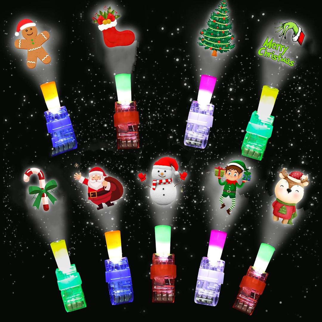 Christmas Party Favors for Kids, 36Pcs LED Light Up Finger Lights Christmas Stocking Stuffers for Kids Light Up Rings Toy Gifts For Boys Girls Gifts Ring