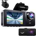 3 Channel Dash Cam,4K Dash Cam Front and Rear Inside, Dash Camera for Cars