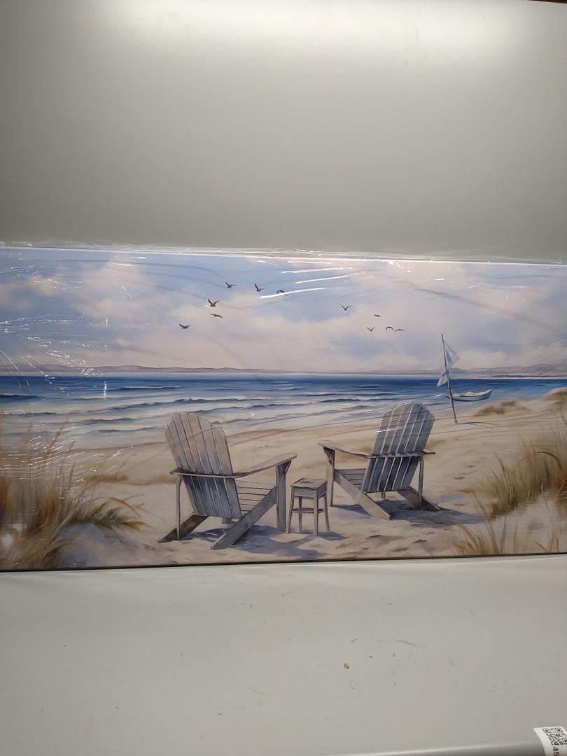 Beach Canvas Wall Art for Bedroom - Seascape Pictures Wall Art for Living Room - Bathroom Wall Art Decor Size 24" x 48"