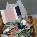 Ling's moment Pink Blue Bridal Bouquet Cascading, Dusty Rose Navy Wedding Bouquets for Bride, 13 Inch Bride Artificial Flowers Bouquets