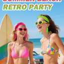 8 Pack 80s 90s Accessories for Women Neon Earrings and Knotted Headbands 80s Party Costume Fashion Outfit for Women