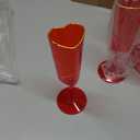 12 Pcs Valentine's Day Heart Shape Plastic Champagne Flute Glasses with Gold Rim Gift Set 5 oz Elegant Red Cocktail Toasting Glasses Wine Cup Bulk for Wedding Bridal Birthdays Party Supplies