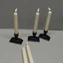 Homemory 6 Pcs Window Candles with Sensor Dusk to Dawn, Ivory Electric Window Candle Flickering, Christmas Fake Candles Battery Operated, Led Candlesticks with Black Holders for Xmas Holiday Decor