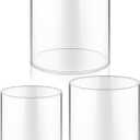 meekoo 3 Pcs Flower Acrylic Vase Cylinders Round Decorative 5 x 5 in Vase Break Resistant Acrylic Flower Cylinder for Centerpiece Home Wedding Decor(Clear, Classic)