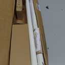 KAMANINA Curtain Rods for Windows 48 to 84 Inch, White Single Heavy Duty Curtain Rod Adjustable, 7/8 Inch Decorative Drapery Rod 32 to 86 Inch(2.6-7.1Ft), Netted Texture End