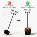 Solar Lamp Post Light with Planter,2-Head Solar Pole Light Outdoor Waterproof for Porch Yard Driveway Garden Patio Decor, Two diamond lamp heads