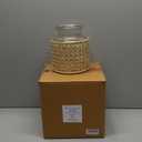 Bloomingville 8"H Glass Vase with Decorative Cane Sleeve