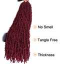 ZRQ 6 Packs Butterfly Locs 30 Inch Burgundy Distressed Locs Crochet Hair Pre-looped Soft Locs Crochet Braids Long Goddess Locs Synthetic Hair Extensions For Women BUG#