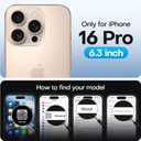 TAURI 4 in 1 for iPhone 16 Pro Screen Protector, 3 Pack Tempered Glass Film + 1 Dust Free Easy Installation Tool, 9H Hardness Bubble Free Micro-curved Edges HD Screen Protector for 16 Pro