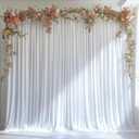 30x10ft Wrinkle Free White Backdrop Curtain for Parties Soft Fabric Drapes Wedding White Curtain Backdrop for Birthday Party Decorations Background for Photography 5x10ft, 6 Panels