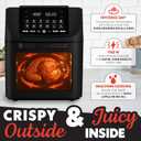 Gourmia Air Fryer - 14 Qt All-in-One Oven with Rotisserie, Digital Display with 12 Presets, Roast, Bake, Broil, Dehydrate, Dishwasher Safe Accessories, Black, 14 Quart