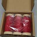 NLUS Christmas Velvet Ribbon Set with Wooden Spool, 3/8" x 15 Yd Burgundy Velvet Ribbon for Christmas Tree Decoration Gift Wrapping Handmade Craft Ornaments Bow Making (3 Rolls x 5Yd)