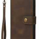 Dibosom Wallet Case for Google Pixel 7 Pro 5G with Wrist Strap Shoulder Strap,Zipper Pocket Multi Card Slot Wallet Cover,PU Leather Seismic Protection Pixel7Pro Pixel7 XL Seven 7Pro 6.7 Brown